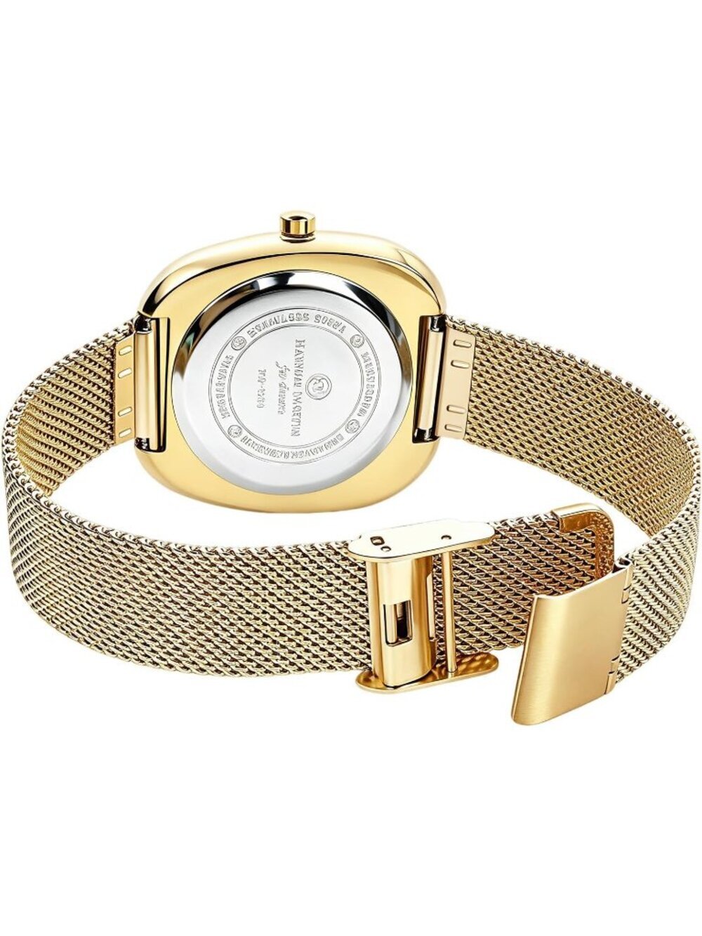Women's Gold Analog Quartz Stainless Steel Vintage Rectangular Luxury Watch - Picture 4 of 6